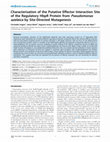 Research paper thumbnail of Characterisation of the Putative Effector Interaction Site of the Regulatory HbpR Protein from Pseudomonas azelaica by Site-Directed Mutagenesis