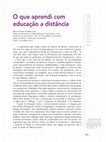 Research paper thumbnail of O que aprendi com educação à distância