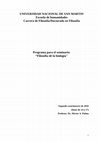 Research paper thumbnail of Seminario (2016): " Filosofía de la biología"