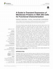 Research paper thumbnail of A Guide to Transient Expression of Membrane Proteins in HEK-293 Cells for Functional Characterization