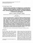 Research paper thumbnail of Antimicrobial potentials of indigenous Lactobacillus strains on gram-negative indicator bacterial species from Clarias gariepinus (Burchell.) microbial inhibition of fish-borne pathogens