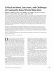 Research paper thumbnail of Critical incidents, successes, and challenges of community-based dental education