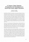 Research paper thumbnail of Finance, State Capacity, Privatisation and Transparency in South-East Asian Higher Education