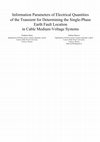 Research paper thumbnail of Information Parameters of Electrical Quantities of the Transient for Determining the Single-Phase Earth Fault Location in Сable Medium-Voltage Systems