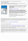 Research paper thumbnail of Validation of an LC‐Tandem MS/MS Method for the Determination of Etoricoxib in Human Plasma and Pharmaceutical Formulations