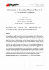 Research paper thumbnail of Determinants of Readability of Financial Reports of U.S.-Listed Asian Companies