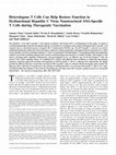 Research paper thumbnail of Heterologous T Cells Can Help Restore Function in Dysfunctional Hepatitis C Virus Nonstructural 3/4A-Specific T Cells during Therapeutic Vaccination