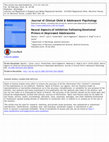 Research paper thumbnail of Neural Aspects of Inhibition Following Emotional Primes in Depressed Adolescents