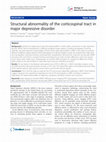 Research paper thumbnail of Structural abnormality of the corticospinal tract in major depressive disorder