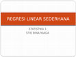 Research paper thumbnail of Statistika - 8. Regresi Linear Sederhana