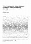 Research paper thumbnail of Nehru is “just another coolie”: India and South Africa at the United Nations, 1946-1955