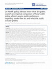 Research paper thumbnail of Do health policy advisors know what the public wants? An empirical comparison of how health policy advisors assess public preferences regarding smoke-free air, and what the public actually prefers