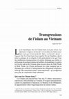 Research paper thumbnail of Transgressions de l'islam au Vietnam