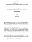 Research paper thumbnail of The value of judicial precedent in the Italian legal system