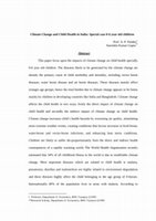 Research paper thumbnail of Climate Change and Child Health in India: Special case 0-6 year old children