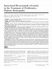 Research paper thumbnail of Intravitreal Bevacizumab (Avastin) in the Treatment of Proliferative Diabetic Retinopathy