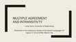 Research paper thumbnail of Multiple agreement and intransitivity