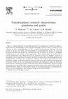 Research paper thumbnail of Transdisciplinary research: characteristics, quandaries and quality