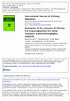 Research paper thumbnail of Evaluation of the outcome of lifelong learning programmes for social inclusion: a phenomenographic research