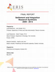 Research paper thumbnail of Settlement and Integration Research Synthesis 2009-2013