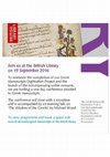 Research paper thumbnail of Greek manuscripts in the British Library_Conference Invite