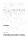 Research paper thumbnail of APLICAcC~AO DA MATRIZ DE POSICIONAMENTO ESTRAT'EGICO (MPE) PARA FORMULAcC~AO DE ESTRAT'EGIAS COMPETITIVAS E COOPERATIVAS NA INTERAcC~AO COM COMPETIDORES