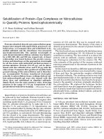 Research paper thumbnail of Solubilization of protein-dye complexes on nitrocellulose to quantify proteins spectrophotometrically