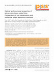 Research paper thumbnail of Optical and structural properties of silicon-rich silicon oxide films: Comparison of ion implantation and molecular beam deposition methods