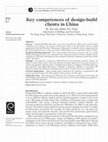 Research paper thumbnail of Key competences of design-build clients in China