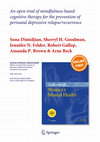 Research paper thumbnail of An open trial of mindfulness-based cognitive therapy for the prevention of perinatal depressive relapse/recurrence