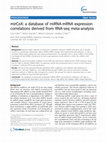 Research paper thumbnail of mirCoX: a database of miRNA-mRNA expression correlations derived from RNA-seq meta-analysis