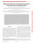 Research paper thumbnail of Epigenomic elements enriched in the promoters of autoimmunity susceptibility genes