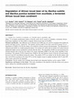 Research paper thumbnail of Degradation of African locust bean oil by Bacillus subtilis and Bacillus pumilus isolated from soumbala, a fermented African locust bean condiment