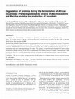 Research paper thumbnail of Degradation of proteins during the fermentation of African locust bean (Parkia biglobosa) by strains of Bacillus subtilis and Bacillus pumilus for production of Soumbala