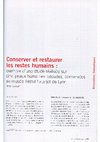 Research paper thumbnail of Conserver et restaurer les restes humains : exemple d'une étude réalisée sur cinq peaux humaines tatouées, conservée au musée Testut-Latarjet de Lyon. Support-Tracé N°14, 2014.