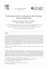 Research paper thumbnail of Positioning terrorism in management and marketing: Research propositions