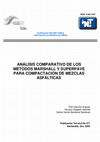 Research paper thumbnail of ANÁLISIS COMPARATIVO DE LOS MÉTODOS MARSHALL Y SUPERPAVE PARA COMPACTACIÓN DE MEZCLAS ASFÁLTICAS