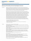 Research paper thumbnail of Measures of Personality and Social Psychological Constructs