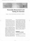 Research paper thumbnail of Personality Measurement and Testing: An Overview