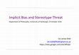 Research paper thumbnail of Implicit Bias and Stereotype Threat (Edinburgh)