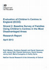 Research paper thumbnail of Evaluation of Children’s Centres in England (ECCE). Strand 2: Patterns in Parenting and Family Functioning