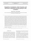 Research paper thumbnail of Regulation of planktonic ciliate dynamics and functional composition during spring in Lake Constance