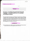 Research paper thumbnail of Inventory of attitudes toward sexist/nonsexist language - General (IASNL-G): A correction in scoring procedures. Sex Roles, 44, (3/4), 253