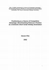 Research paper thumbnail of Positioning as a Source of Competitive Advantage: Benchmarking Rotorua's Position as a Domestic Short break Holiday Destination