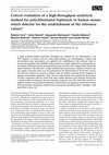 Research paper thumbnail of Critical evaluation of a high-throughput analytical method for polychlorinated biphenyls in human serum: which detector for the establishment of the reference values