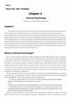 Research paper thumbnail of PRACTICE AND TRAINING Clinical Psychology