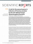 Research paper thumbnail of A role for the asexual spores in infection of Fraxinus excelsior by the ash-dieback fungus Hymenoscyphus fraxineus OPEN