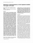 Research paper thumbnail of Reduction of (per)chlorate by a novel organism isolated from paper mill waste