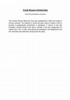 Research paper thumbnail of Frank Broeze Scholarship, University of Western Australia