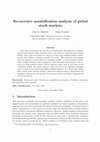 Research paper thumbnail of Recurrence quantification analysis of global stock markets